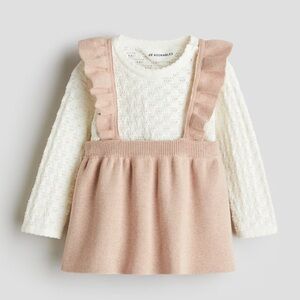 H&M Two Piece Cotton-Knot Top and Skirt Set